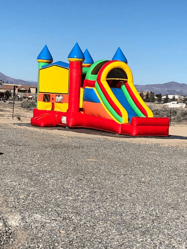 Combo bounce house with attached slide